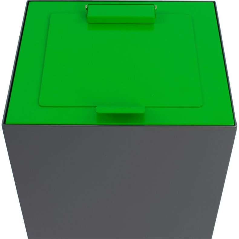 L�g, V-Part, gr�n, pulverlakeret st�l, soft close, til modulopbygget serie, 85 og 90 liter *Denne vare tages ikke retur*