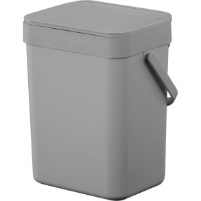 Affaldsspand, EKO Puro, gr�, plast, 5 l, med hank, til madaffald *Denne vare tages ikke retur*