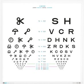 Tavle, Logmar, Similar&OpticanA, 60x60cm, hvid, 3m afstand