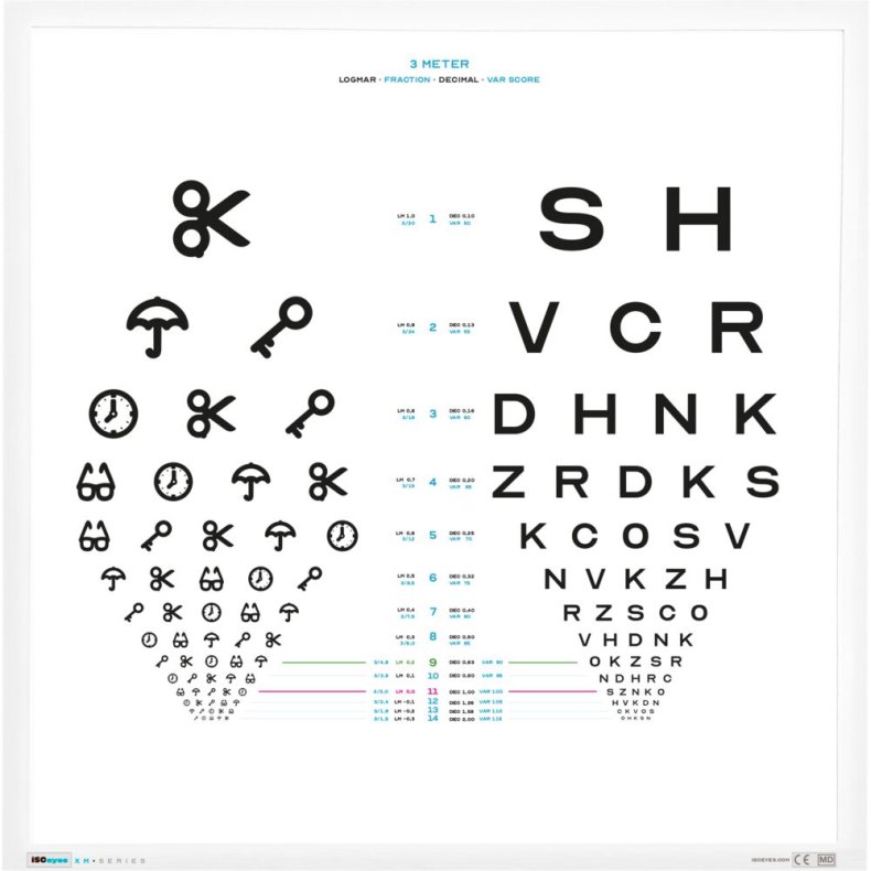 Tavle, Logmar, Similar&OpticanA, 60x60cm, hvid, 3m afstand