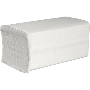 H�ndkl�deark, ABENA Care-Ness Excellent Minus, 2-lags, V-fold, 21,8x21cm, 11 cm, hvid, nyfiber
