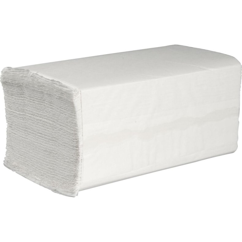 H�ndkl�deark, ABENA Care-Ness Excellent Minus, 2-lags, V-fold, 21,8x21cm, 11 cm, hvid, nyfiber
