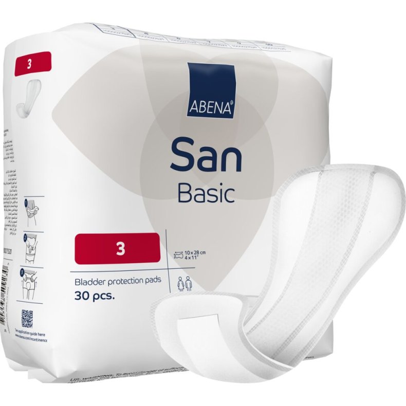 �ben ble, ABENA San Basic, 3, r�d farvekode, med silikonepapir