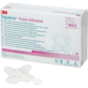 Skumbandage, Tegaderm Foam Adhesive, 6,9x6,9cm, mini wrap, u/kl�bende kontaktlag, latexfri, steril, engangs, engangs *Denne vare tages ikke retur*