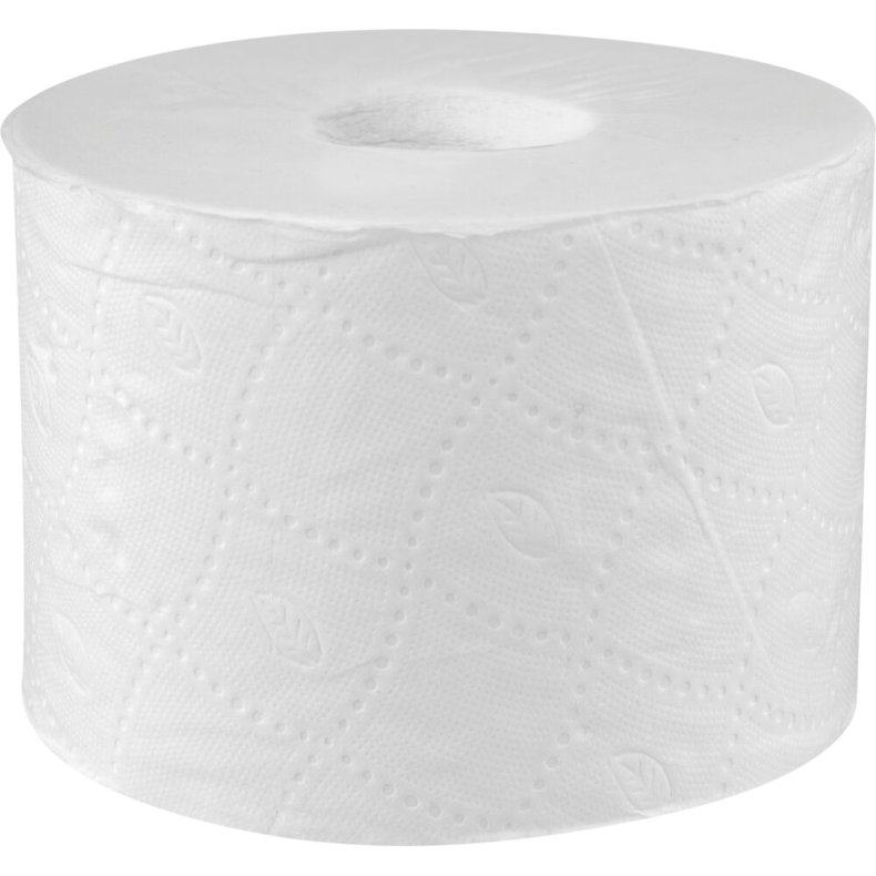 Toiletpapir, Tork T7 Advanced, 2-lags, 94,3m x 9,3cm, �13,1cm, hvid, genanvendt papir, uden hylse