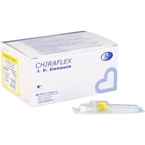 I.V kanyle, Chiraflex IV Cannulas, gul, 24G, 0,7x19mm, steril *Denne vare tages ikke retur*