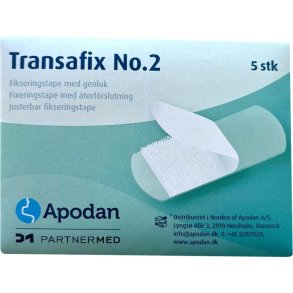 Kateterfiksering, Transafix, 9x3cm, nr. 2, med burreb�ndlukning, usteril, 5 stk.