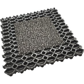 Skrabem�tte, Vileda, V-Mat R-Duo, 25x25x1,4cm, antracit,  45% genanvendt materiale, med tekstilfyld