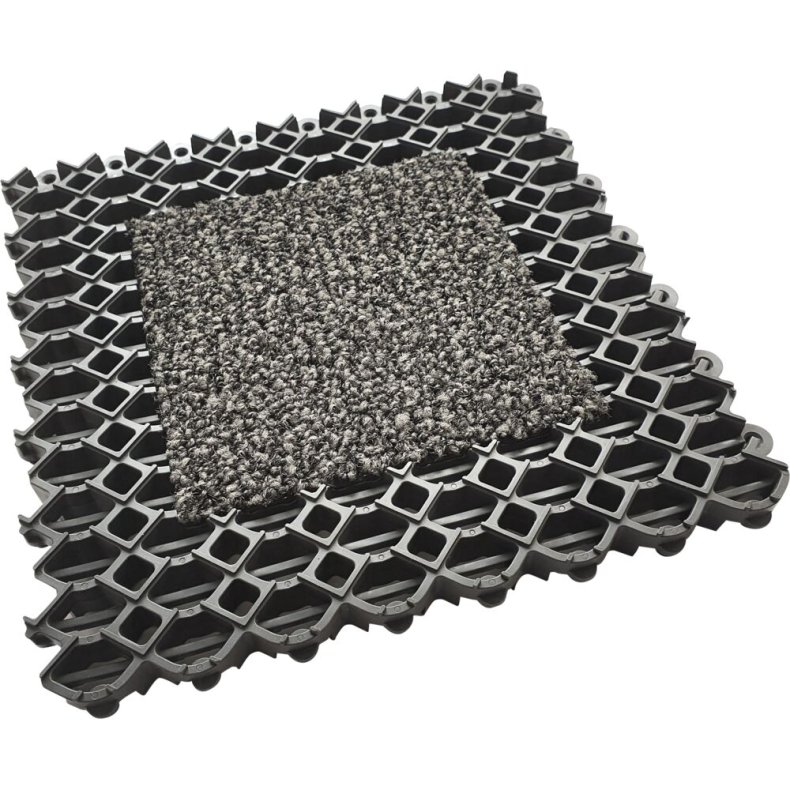 Skrabem�tte, Vileda, V-Mat R-Duo, 25x25x1,4cm, antracit,  45% genanvendt materiale, med tekstilfyld