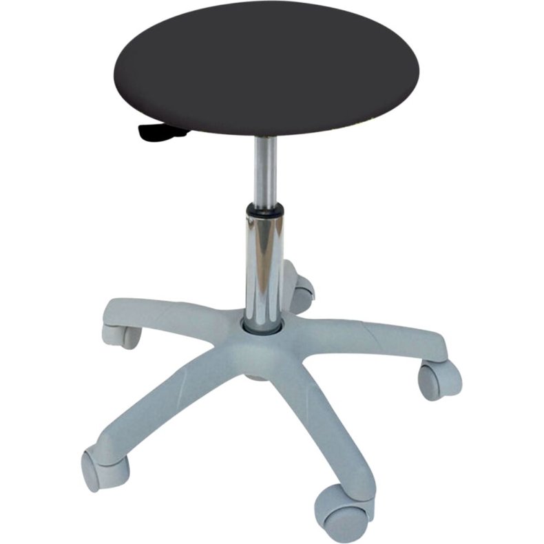 Taburet, lav model, sort, h�jde 46-58 cm, rundt s�de *Denne vare tages ikke retur*
