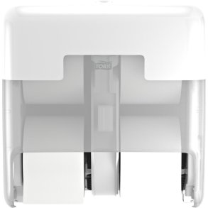 Dispenser, Tork T7, 32,3x31,9x17,4cm, hvid, plast, til 4 ruller toiletpapir, hylse l�s