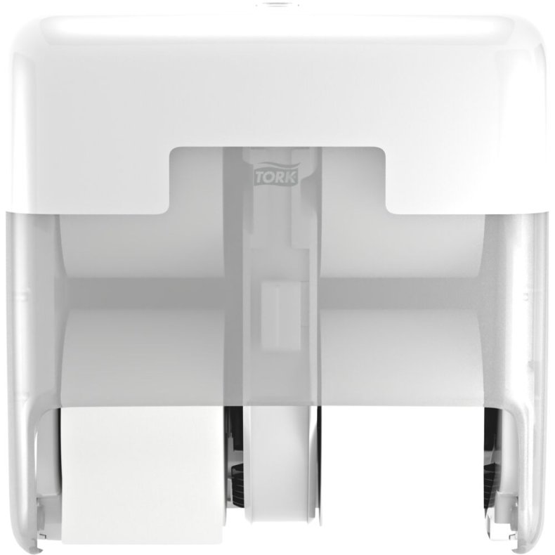 Dispenser, Tork T7, 32,3x31,9x17,4cm, hvid, plast, til 4 ruller toiletpapir, hylse l�s