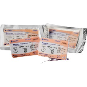 Sutur, Monolac, 75cm, violet, USP 2/0, DS 25mm, resorberbar, ufarvet, steril, engangs *Denne vare tages ikke retur*