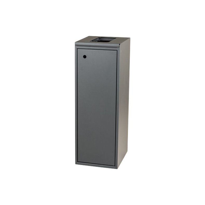 Affaldsspand, Tina Trolleys, gr�, pulverlakeret st�l, 60 l, med �bent l�g, soft close, forberedt til v�gmontering *Denne vare tages ikke retur*