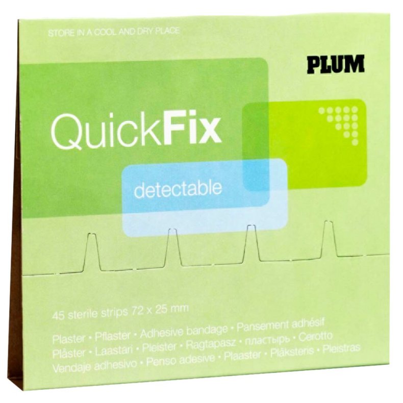 H�fteplaster, QuickFix, 7,2x2,5cm, bl�, � 45 stk. plaster, sporbart
