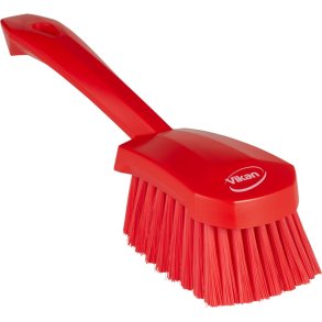 Opvaskeb�rste, Vikan, 27cm, r�d, polyester/PP/rustfrit st�l, m/kort skaft, bl�d *Denne vare tages ikke retur*