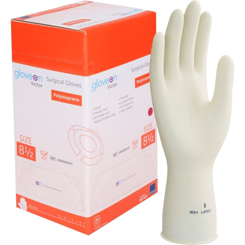 Operationshandske, Gloveon Victor, 8,5, nature, polyisopren, pudderfri