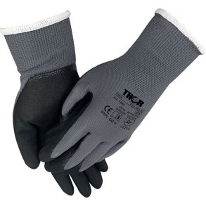 Fingerdyppet nitrilhandske, THOR Flex Work, 8/M, sort, nitril/polyester