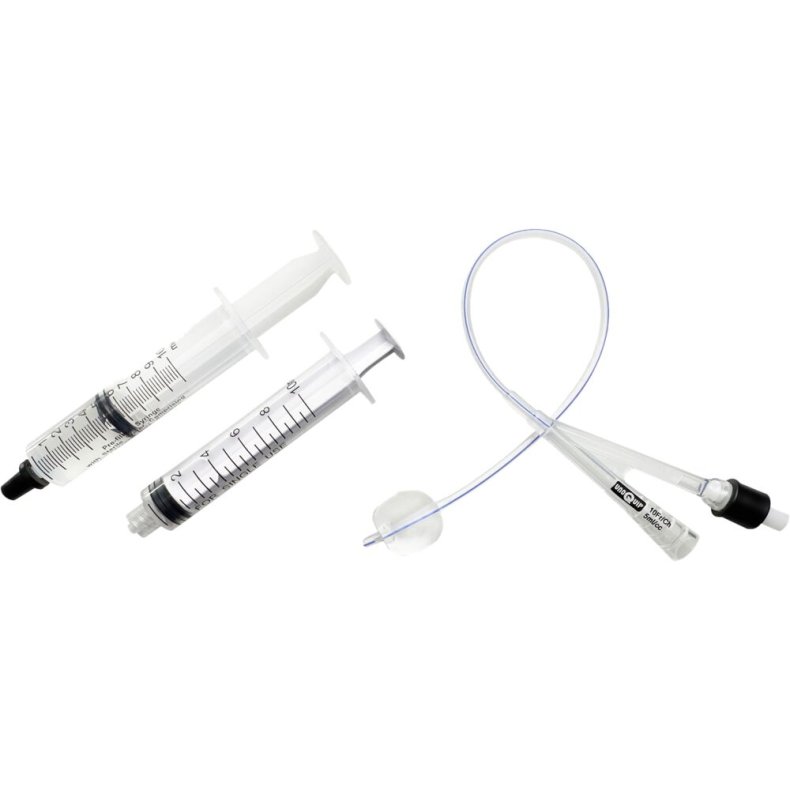2-vejs foley kateter, UnoQuip, open end, CH 10, 31cm, 5 ml, semi-integreret ballon, inkl. glycerinspr�jte og tom spr�jte, steril *Denne vare tages ikke retur*