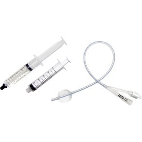 2-vejs foley kateter, UnoQuip, open end, CH 12, 40cm, 10 ml, semi-integreret ballon, inkl. glycerinspr�jte og tom spr�jte, steril *Denne vare tages ikke retur*