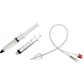 2-vejs foley kateter, UnoQuip, open end, CH 18, 40cm, 10 ml, semi-integreret ballon, inkl. glycerinspr�jte og tom spr�jte, steril *Denne vare tages ikke retur*