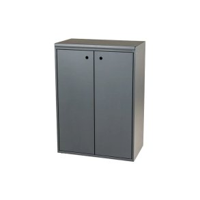 Affaldsspand, Tina Trolleys, gr�, pulverlakeret st�l, 3-rums, 3x60 l, med lukket l�g *Denne vare tages ikke retur*