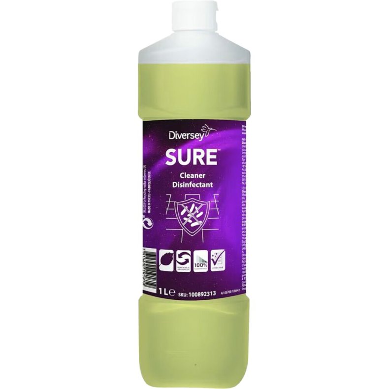 Desinfektions- og reng�ringsmiddel, Diversey SURE Cleaner Disinfectant, 1 l