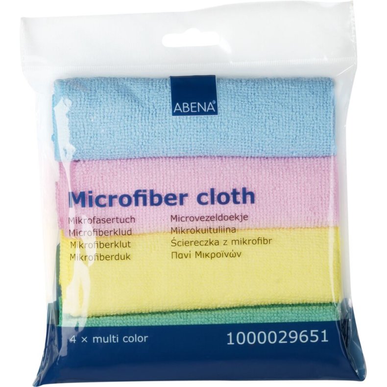Reng�ringsklud, 32x32cm, flerfarvet, 4-pak, mikrofiber