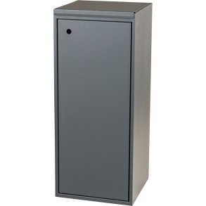 Affaldsspand, Tina Trolleys, gr�, pulverlakeret st�l, 100 l, med lukket l�g *Denne vare tages ikke retur*