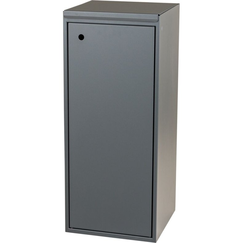 Affaldsspand, Tina Trolleys, gr�, pulverlakeret st�l, 100 l, med lukket l�g *Denne vare tages ikke retur*