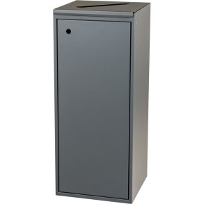 Affaldsspand, Tina Trolleys, gr�, pulverlakeret st�l, 100 l, med l�g med sliske til papir *Denne vare tages ikke retur*