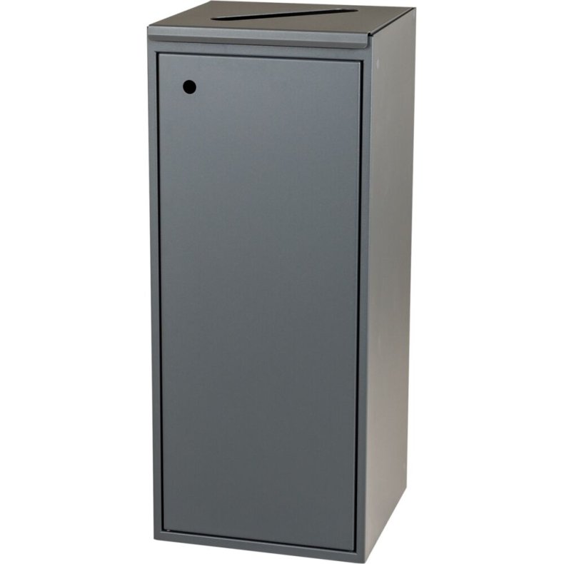 Affaldsspand, Tina Trolleys, gr�, pulverlakeret st�l, 100 l, med l�g med sliske til papir *Denne vare tages ikke retur*