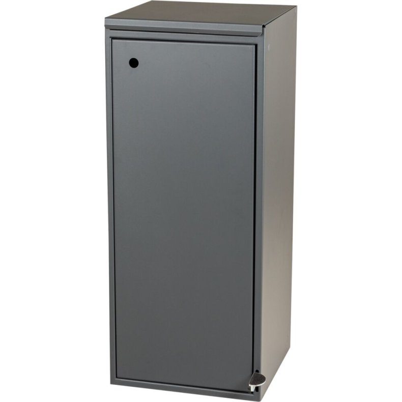 Affaldsspand, Tina Trolleys, gr�, pulverlakeret st�l, 2-rums, 2x60 l, 2 indkast, lukket l�g og pedal *Denne vare tages ikke retur*