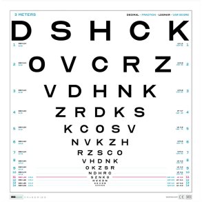 Tavle, Logmar, OpticianA, 45x45cm, hvid, 5m afstand *Denne vare tages ikke retur*