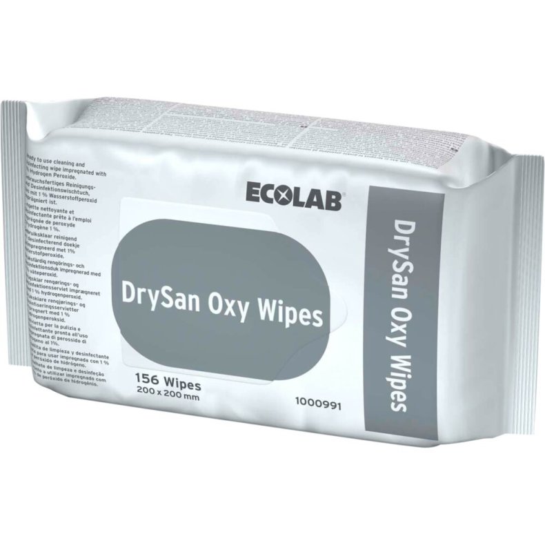 Reng�rings - og desinfektionsserivet, Ecolab Dryson OXY, 21x19cm *Denne vare tages ikke retur*