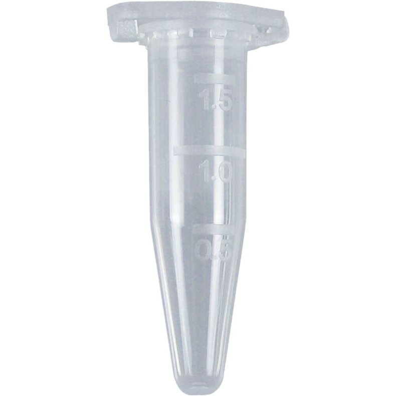 Mikrocentrifuger�r, 1,5 ml, transparent, med sikkerhedsl�g