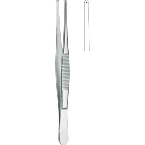 Pincet, 13cm, kirurgisk med hager