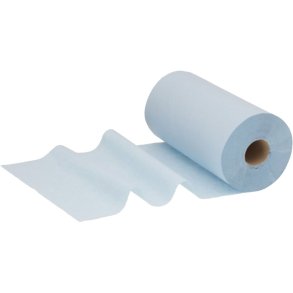 H�ndkl�derulle, Kimberly-Clark Wypall L10, 1-lags, Mini, 56,1m x 24cm, �13,8cm, bl�, genanvendt papir, med spiralhylse