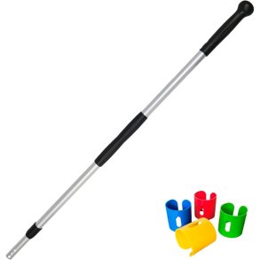 Teleskopskaft til klik, sort, aluminium/PP, 100-178,5 cm