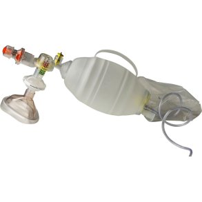 Genoplivningsballon, Laerdal, transparent, TPE,  2,1m slange, reservoirpose, p�diatrisk, str. 3, med transparent maske, engangs *Denne vare tages ikke retur*