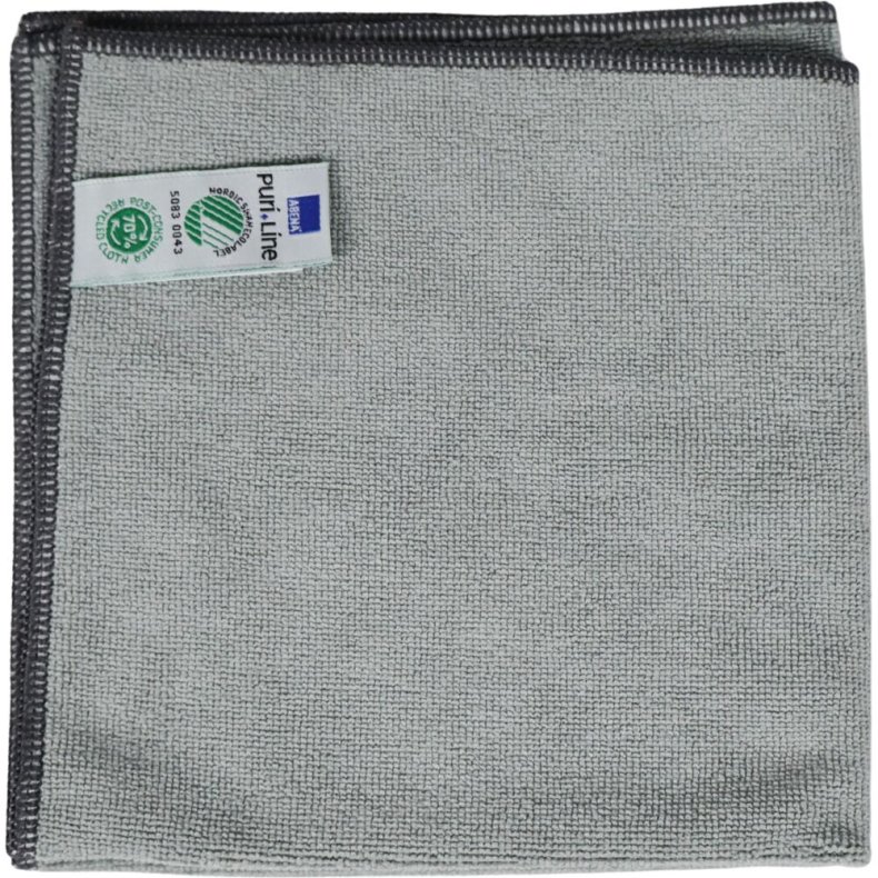 Reng�ringsklud, ABENA Puri-Line Soft, 32x32cm, gr�, mikrofiber, 70% genanvendt