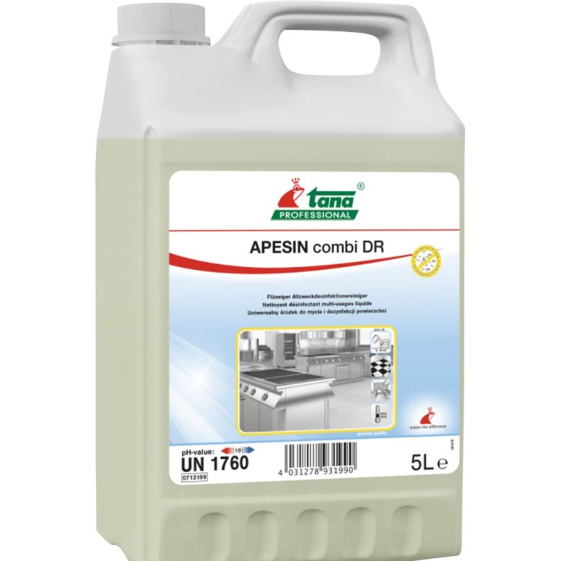 Reng�rings- og desinfektionsmiddel, Tana Professional APESIN combi DR, 5 l, uden farve og parfume