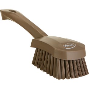 H�ndb�rste, Vikan, 27x7x8,5cm, brun, polyester/PP/rustfrit st�l, stiv