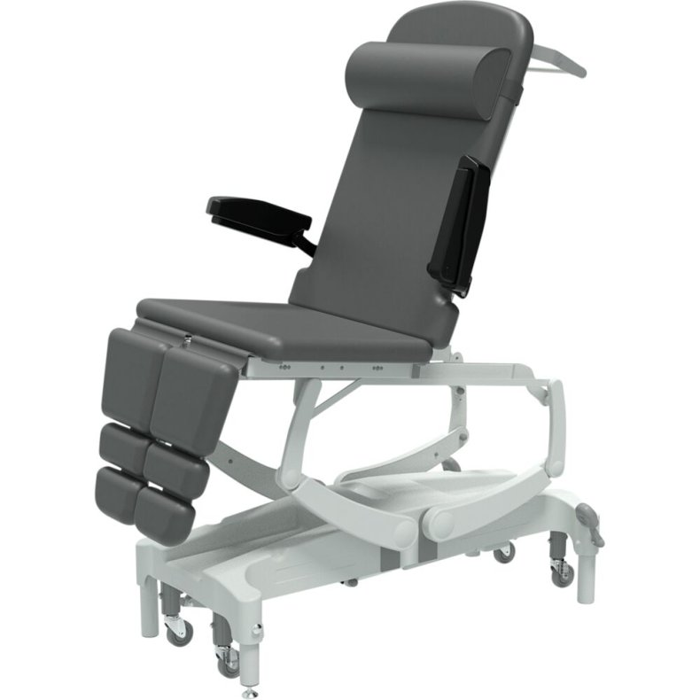 Behandlerstol/leje, Seers Clinnova Versa PRO, 1,95m x 70cm, m�rkegr�, nakkepude og papirrulle holder, max 285 kg *Denne vare tages ikke retur*