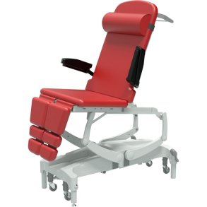 Behandlerstol/leje, Seers Clinnova Versa PRO, 1,95m x 70cm, r�d, nakkepude og papirrulle holder, max 285 kg *Denne vare tages ikke retur*