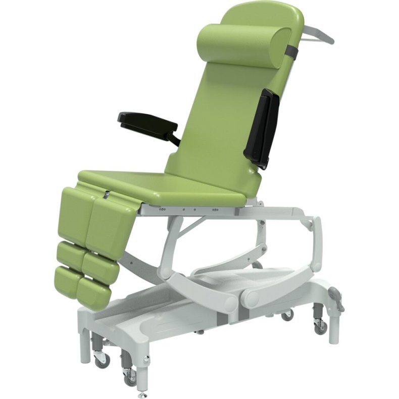 Behandlerstol/leje, Seers Clinnova Versa PRO, 1,95m x 70cm, olivengr�n, nakkepude og papirrulle holder, max 285 kg *Denne vare tages ikke retur*