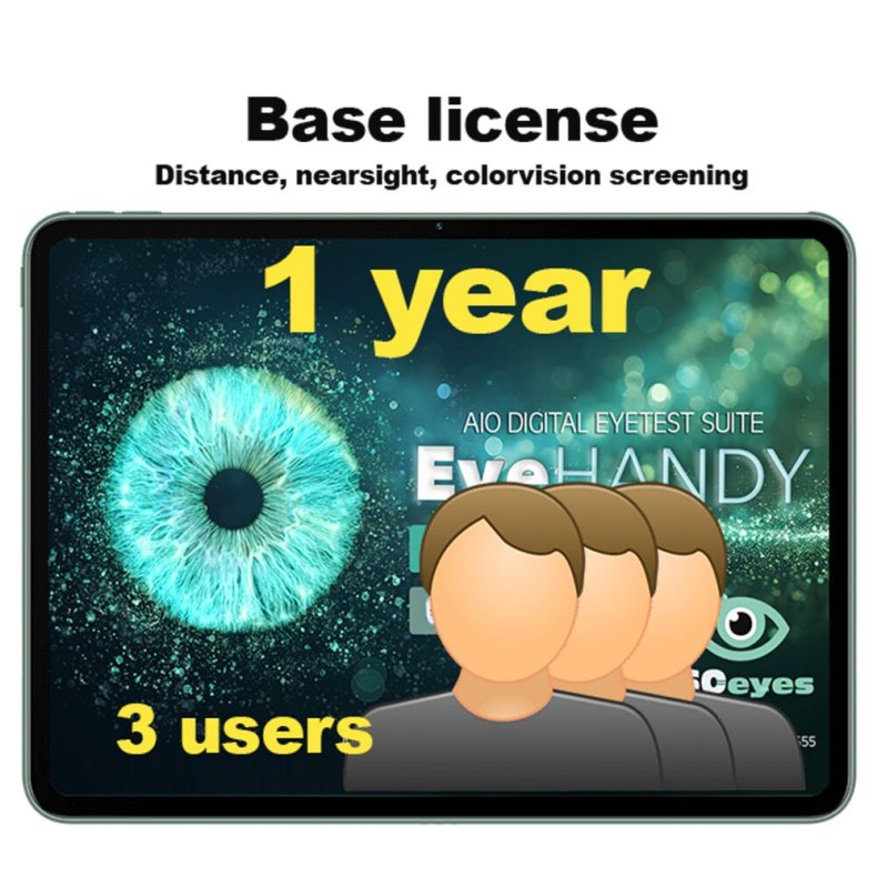 Software, �rslicens til EyeHandy grundlicens 3 brugere, �rligt