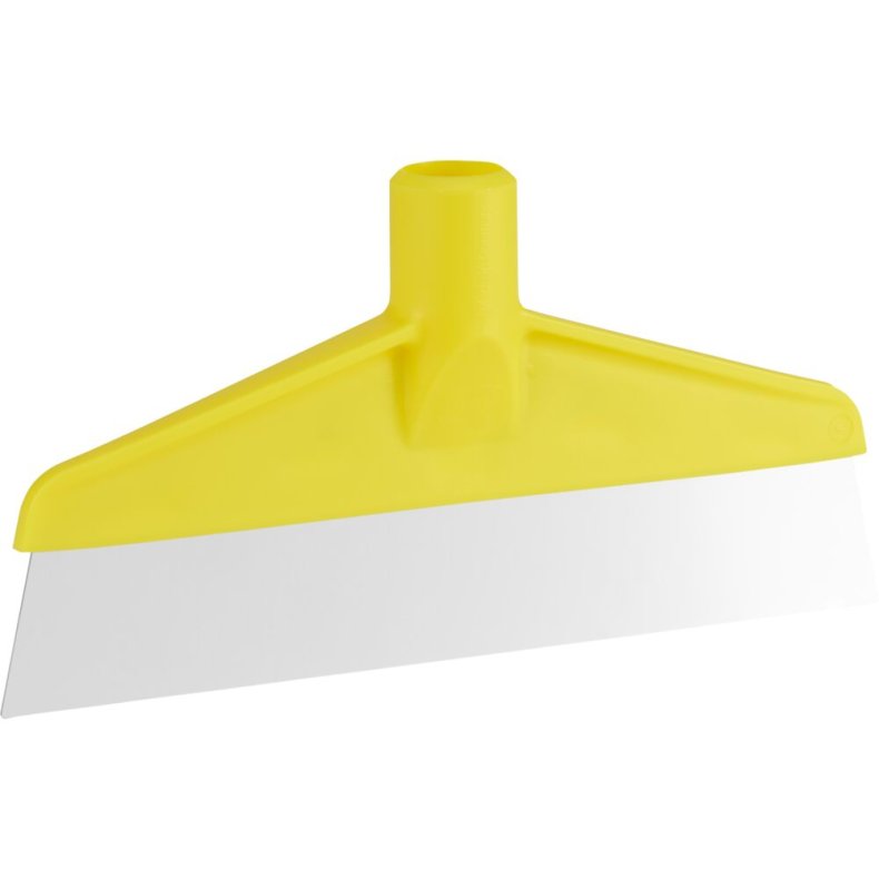 Gulvskraber, Vikan, 24,5x12,5x3,1cm, gul, PP/rustfrit st�l, 24,5 cm, med enkeltblad *Denne vare tages ikke retur*