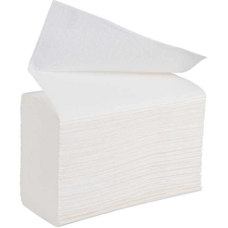 H�ndkl�deark, ABENA Care-Ness Excellent, 2-lags, Z-fold, 24x18,4cm, 8 cm, hvid, nyfiber, komprimeret