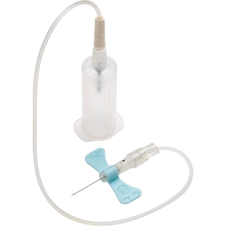 Blodpr�vetagningskanyle, BD Vacutainer Ultra Touch Push Button, bl�, 23G, 0,6x19mm, 30,5cm slange m/formont. holder, steril, engangs *Denne vare tages ikke retur*
